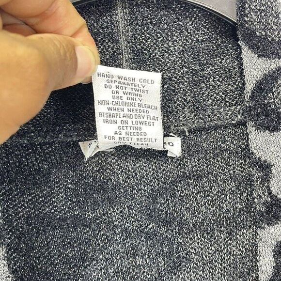 Sweet Romeo Womens Sz M Gray And Black Knit Pocket Cardigan Open Front - Picture 6 of 14